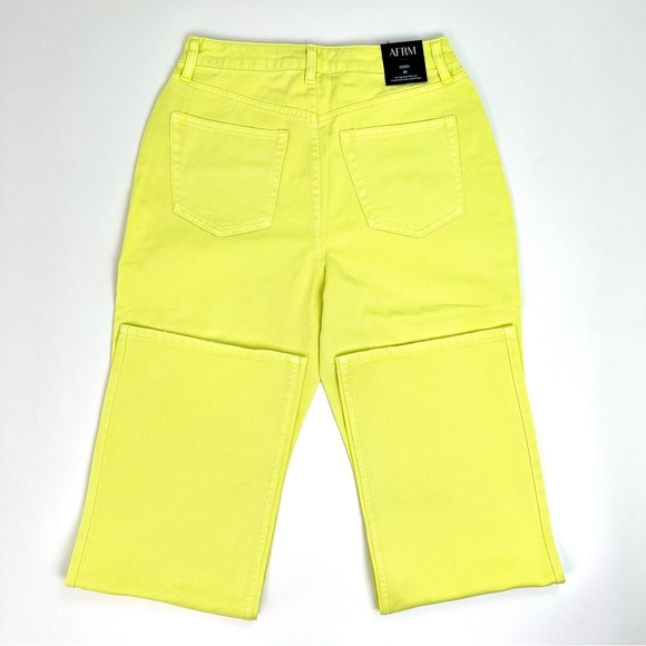 AFRM Sunny Lime Oden Distressed High Waist Wide Leg Jeans - NEW - Picture 6 of 7